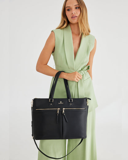 Trish Laptop Tote Work Bag With Crossbody Strap-PEROZ Accessories