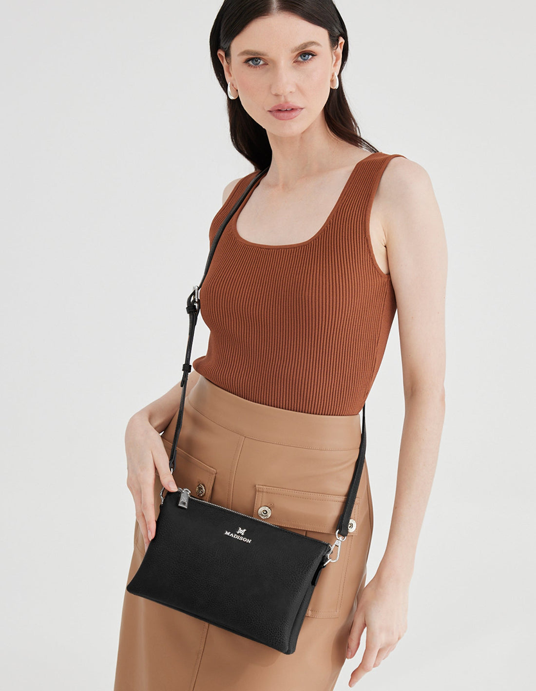 Avery 3 Compartment Crossbody Bag-Handbags-PEROZ Accessories