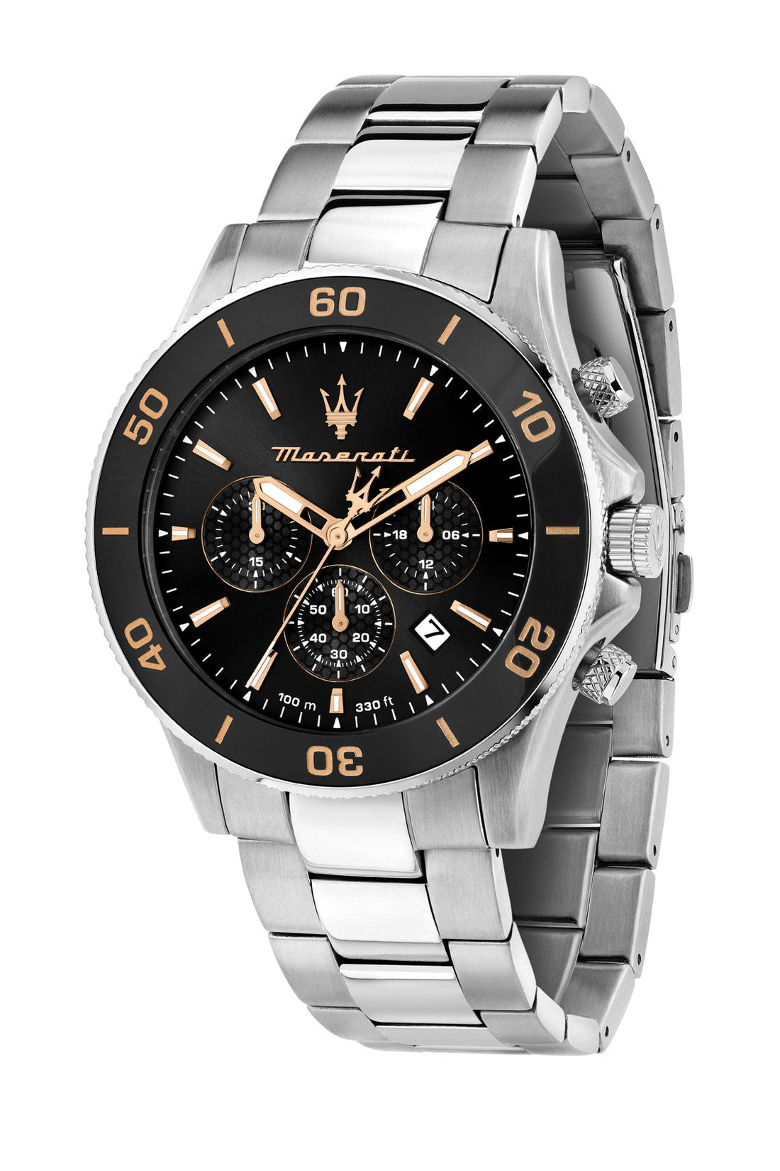 Maserati Competizione 43mm Black Dial Stainless Steel Strap Watch-PEROZ Accessories