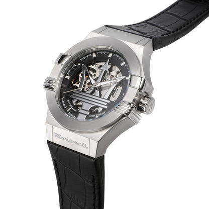 Maserati Potenza Silver Skeleton Automatic 42mm Watch-PEROZ Accessories