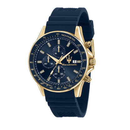 Maserati Sfida 44mm Blue Gold Chronograph Watch-PEROZ Accessories
