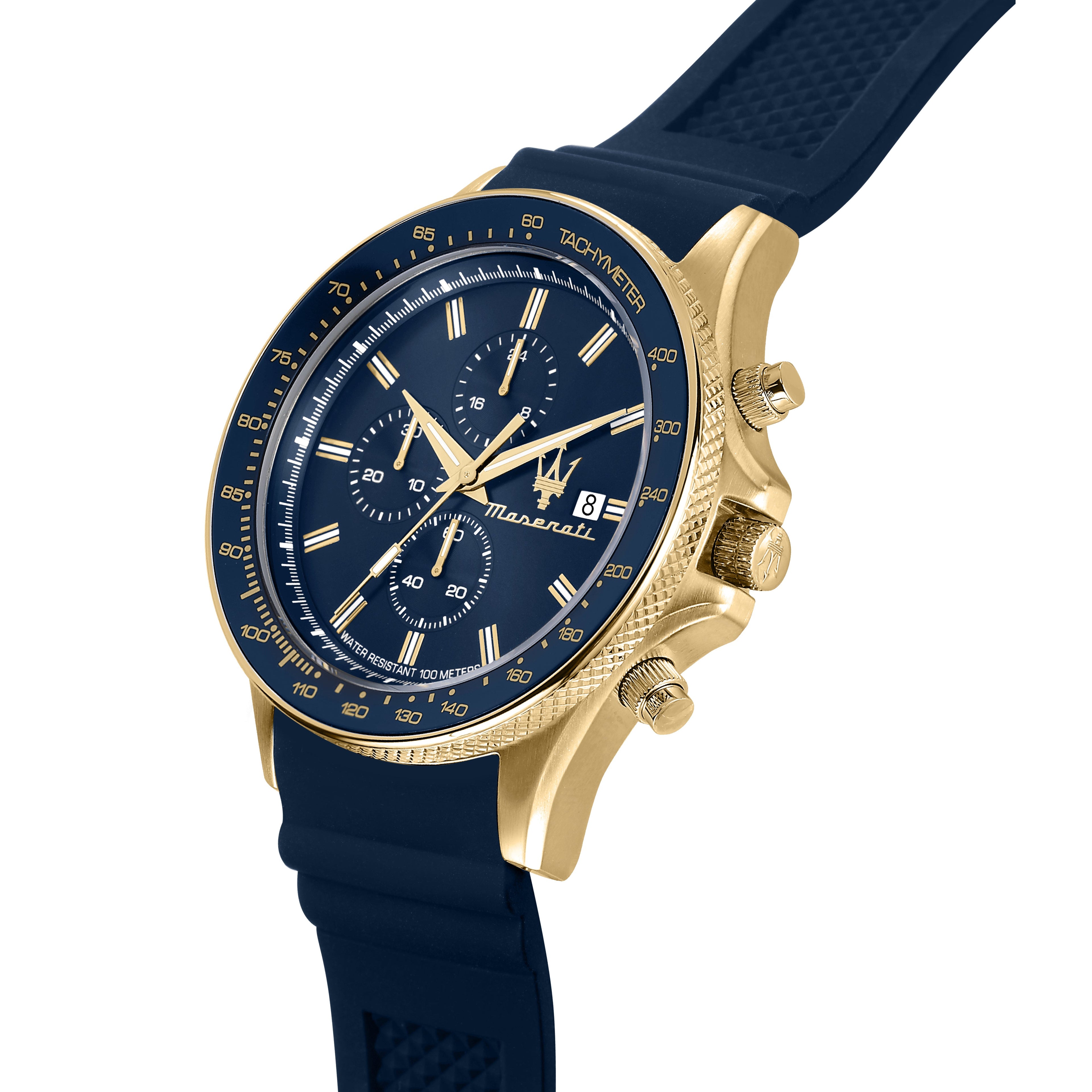 Maserati Sfida 44mm Blue Gold Chronograph Watch-PEROZ Accessories
