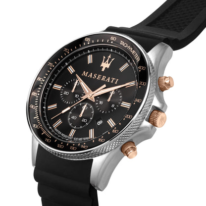 Maserati Sfida Black Dial 44mm Watch-PEROZ Accessories