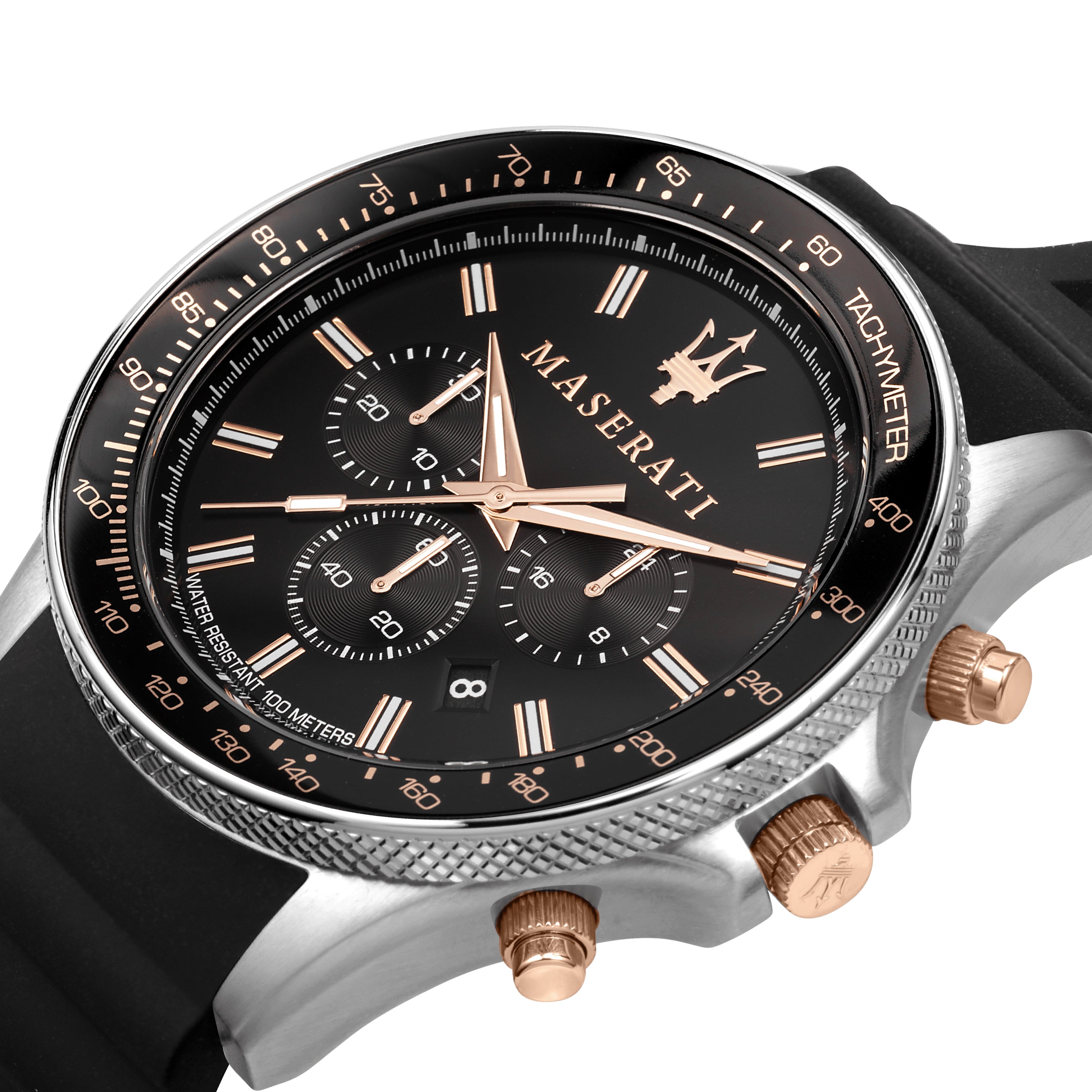 Maserati Sfida Black Dial 44mm Watch-PEROZ Accessories