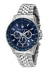 Maserati Sfida Sport 44mm Chrono Blue Dial Stainless Steel Strap Watch-PEROZ Accessories