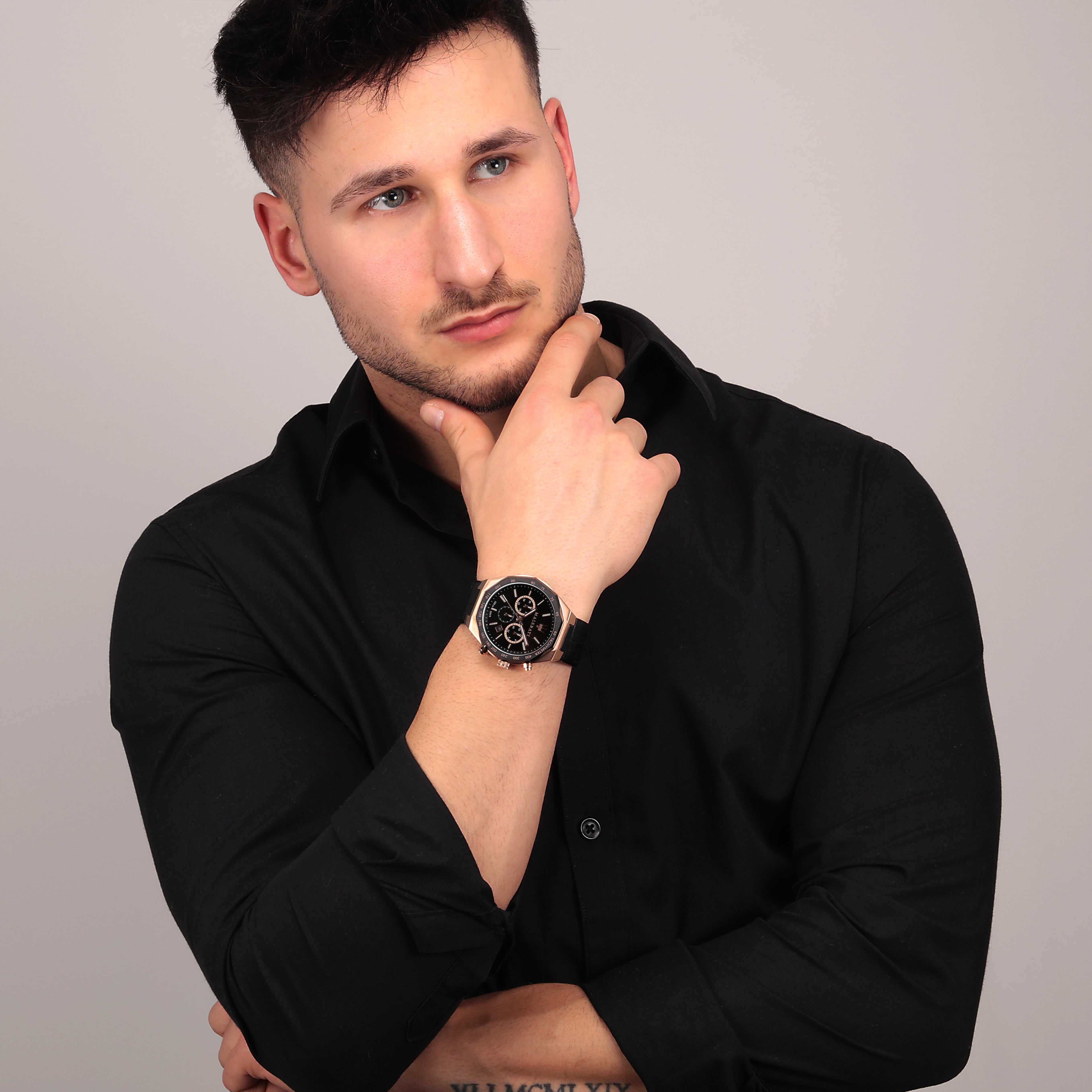 Maserati Stile Black Chronograph Watch-PEROZ Accessories