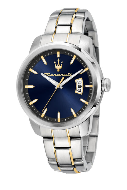 Maserati Successo 42mm Blue Dial Two Tone Stainless Steel Strap Watch-PEROZ Accessories