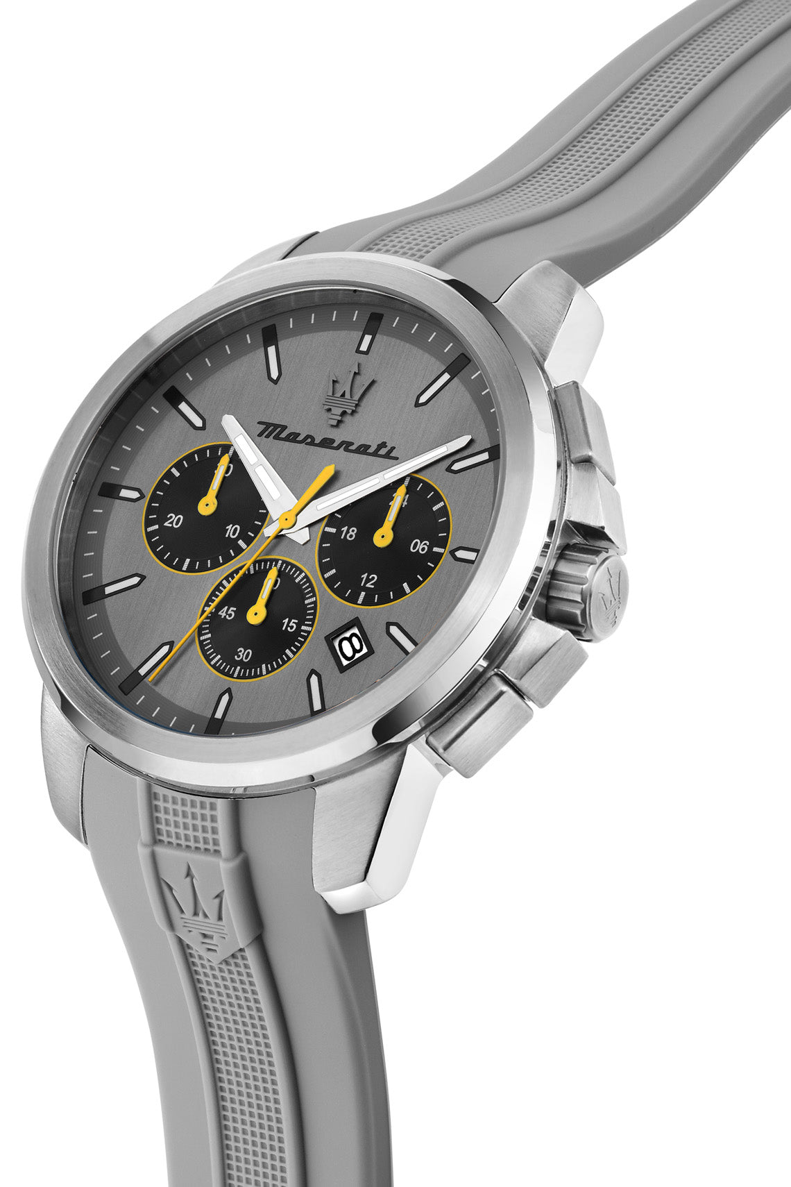 Maserati Successo 42mm Chrono Gray Dial Gray Silicone Strap Watch-PEROZ Accessories