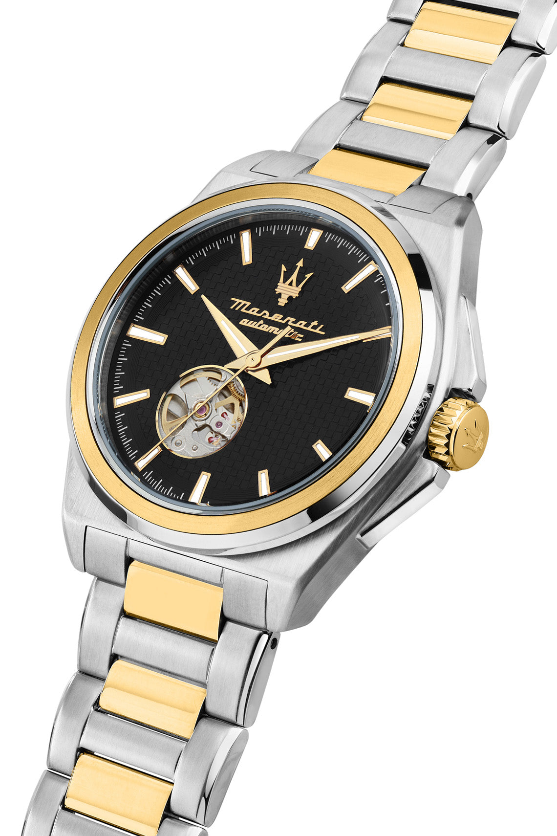 Maserati Velocita 41mm Automatic Black Dial Two Tone Stainless Steel Strap Watch-PEROZ Accessories