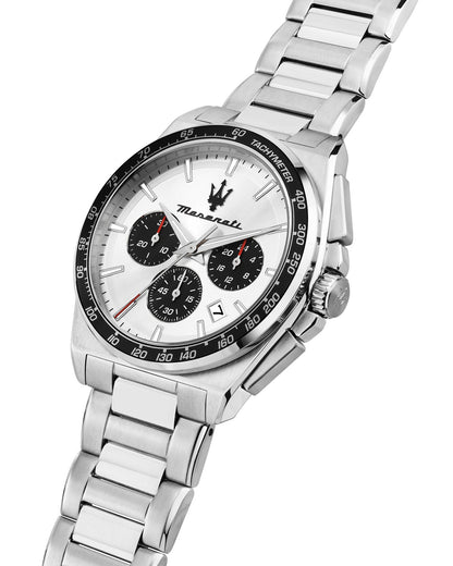 Maserati Velocita 43mm Chrono Silver Dial Stainless Steel Strap Watch-PEROZ Accessories