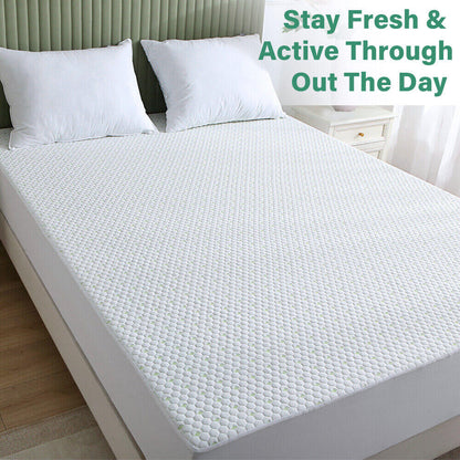 Mattress Protector Bamboo Cotton Mattress Cover Waterproof S Fitted Cover-Furniture &gt; Mattresses &gt; Mattress Toppers-PEROZ Accessories