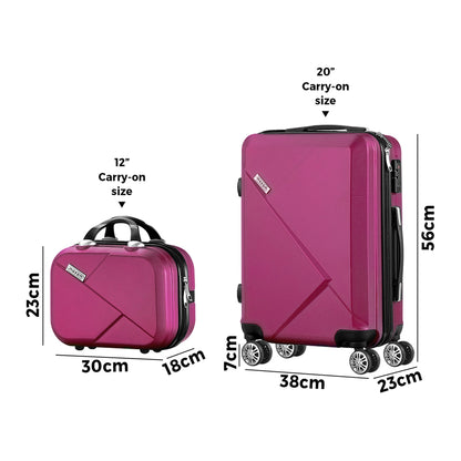 Mazam 28&quot; Luggage Suitcase Trolley Set Travel TSA Lock Red-Luggage Sets-PEROZ Accessories