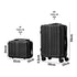 Mazam 2PCS Luggage Suitcase Trolley Set Carry On TSA Hard Case Black-Luggage Setss-PEROZ Accessories