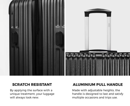 Mazam 2PCS Luggage Suitcase Trolley Set Carry On TSA Hard Case Black-Luggage Setss-PEROZ Accessories