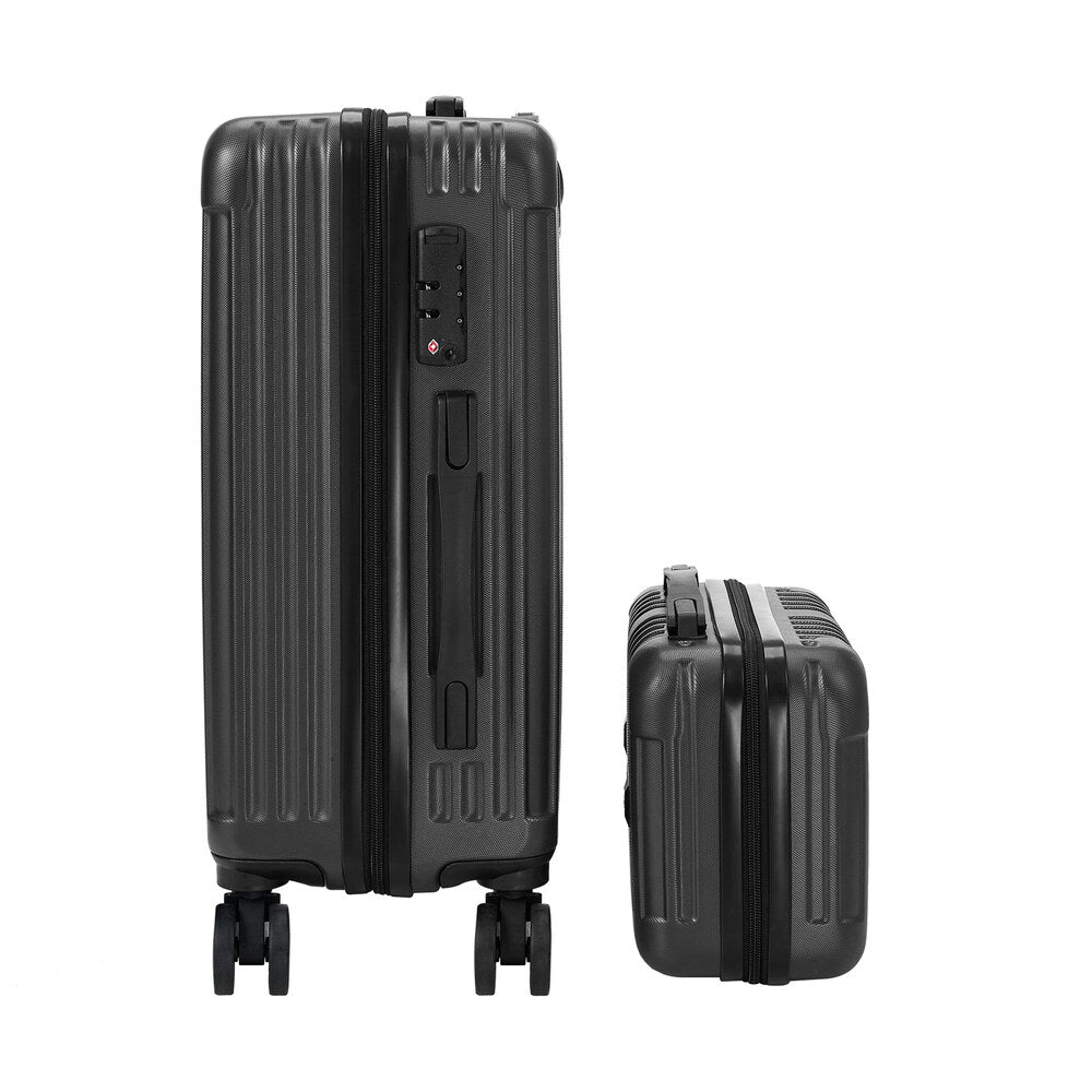 Mazam 2PCS Luggage Suitcase Trolley Set Carry On TSA Hard Case Black-Luggage Setss-PEROZ Accessories