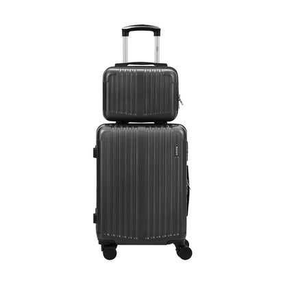 Mazam 2PCS Luggage Suitcase Trolley Set Carry On TSA Hard Case Black-Luggage Setss-PEROZ Accessories