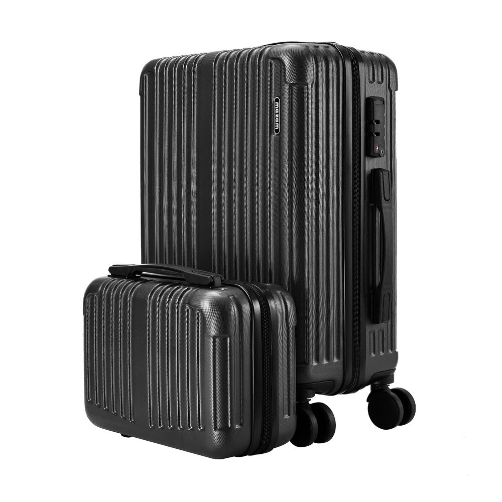 Mazam 2PCS Luggage Suitcase Trolley Set Carry On TSA Hard Case Black-Luggage Setss-PEROZ Accessories
