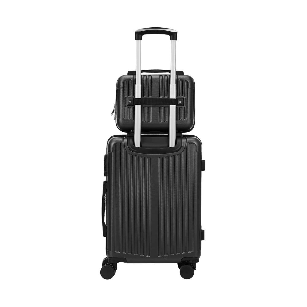 Mazam 2PCS Luggage Suitcase Trolley Set Carry On TSA Hard Case Black-Luggage Setss-PEROZ Accessories