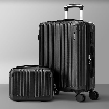 Mazam 2PCS Luggage Suitcase Trolley Set Carry On TSA Hard Case Black-Luggage Setss-PEROZ Accessories