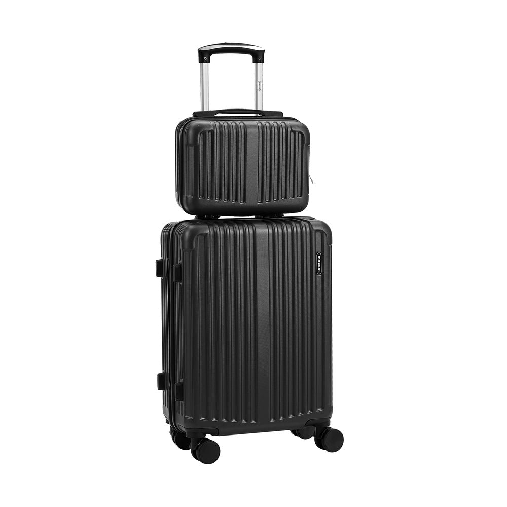 Mazam 2PCS Luggage Suitcase Trolley Set Carry On TSA Hard Case Black-Luggage Setss-PEROZ Accessories