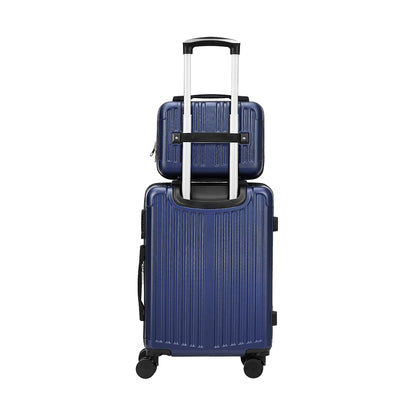 Mazam 2PCS Luggage Suitcase Trolley Set Carry On TSA Hard Case Navy-Luggage Setss-PEROZ Accessories