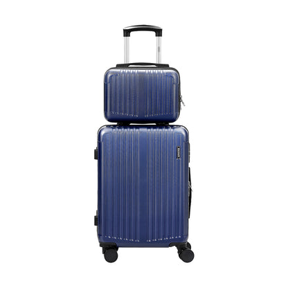 Mazam 2PCS Luggage Suitcase Trolley Set Carry On TSA Hard Case Navy-Luggage Setss-PEROZ Accessories