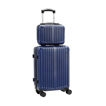 Mazam 2PCS Luggage Suitcase Trolley Set Carry On TSA Hard Case Navy-Luggage Setss-PEROZ Accessories