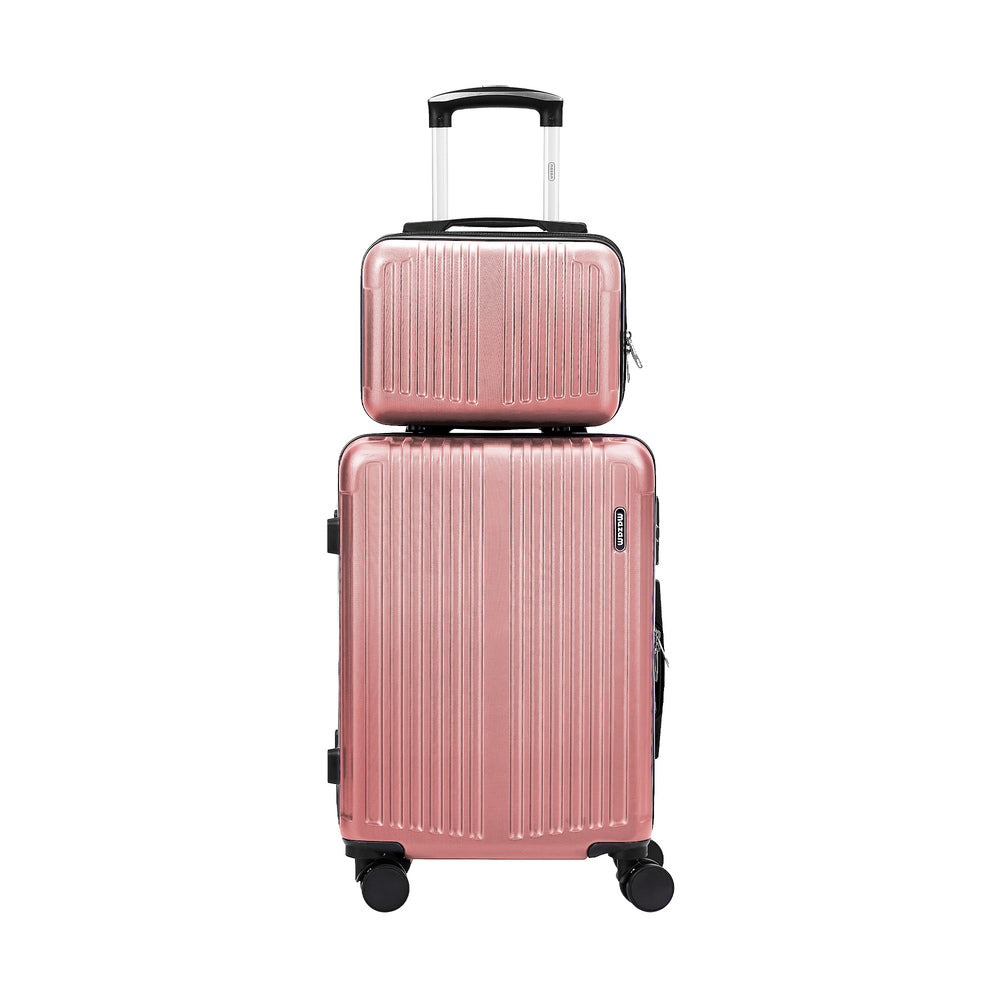 Mazam 2PCS Luggage Suitcase Trolley Set Carry On TSA Hard Case Pink-Luggage Setss-PEROZ Accessories