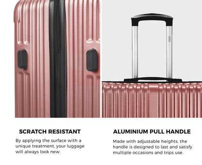 Mazam 2PCS Luggage Suitcase Trolley Set Carry On TSA Hard Case Pink-Luggage Setss-PEROZ Accessories