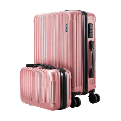 Mazam 2PCS Luggage Suitcase Trolley Set Carry On TSA Hard Case Pink-Luggage Setss-PEROZ Accessories