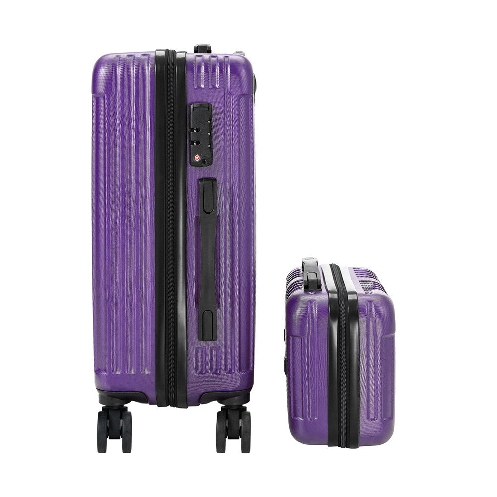 Mazam 2PCS Luggage Suitcase Trolley Set Carry On TSA Hard Case Purple-Luggage Setss-PEROZ Accessories