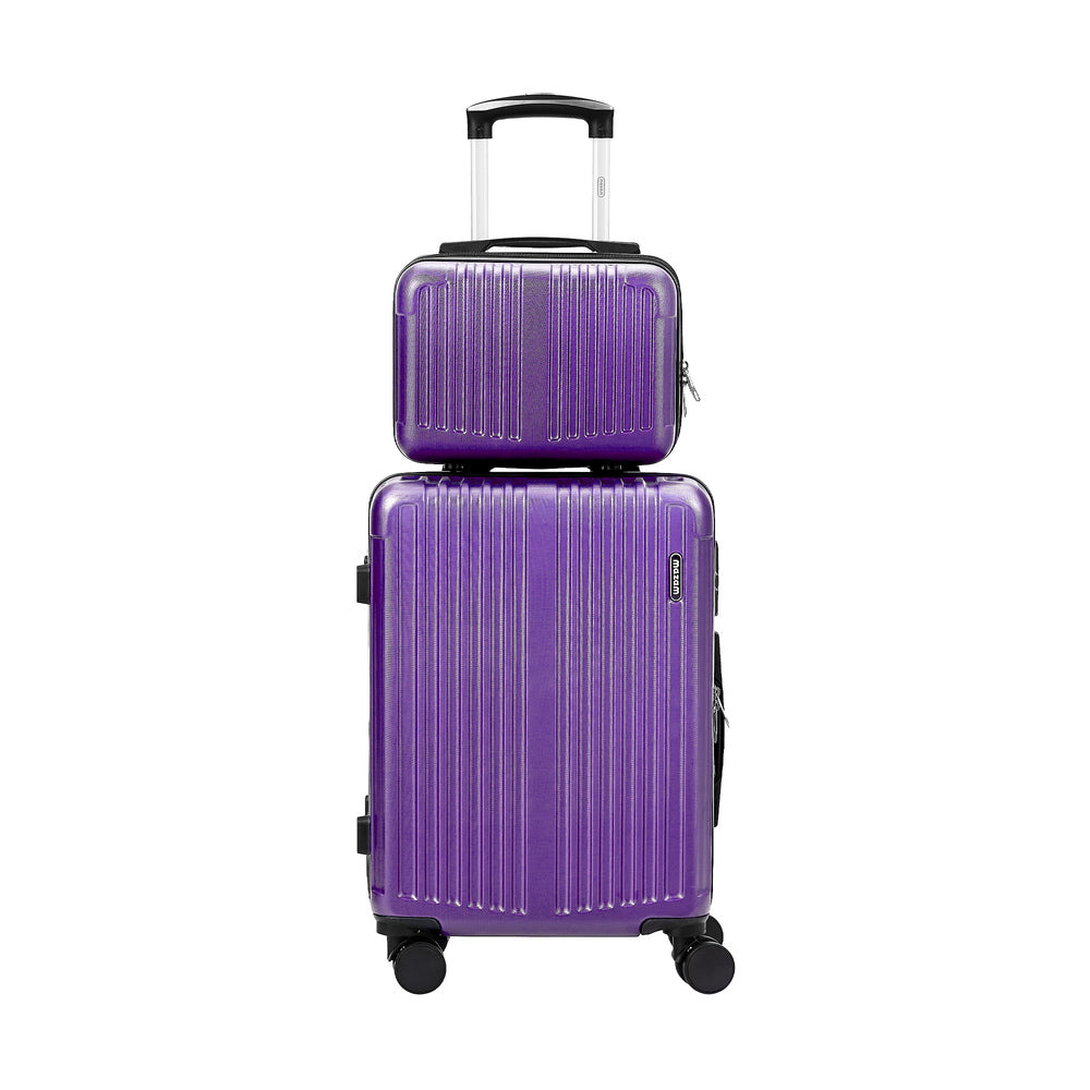 Mazam 2PCS Luggage Suitcase Trolley Set Carry On TSA Hard Case Purple-Luggage Setss-PEROZ Accessories