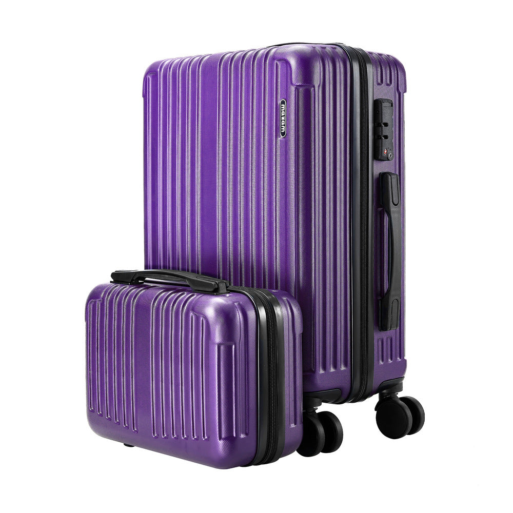 Mazam 2PCS Luggage Suitcase Trolley Set Carry On TSA Hard Case Purple-Luggage Setss-PEROZ Accessories