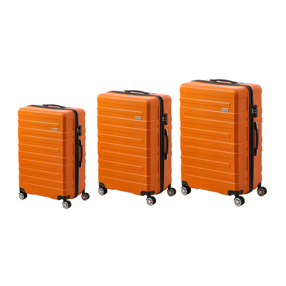 Mazam 3PCS Luggage Suitcase Trolley Set TSA Lock Hard Case Orange-Luggage Sets-PEROZ Accessories