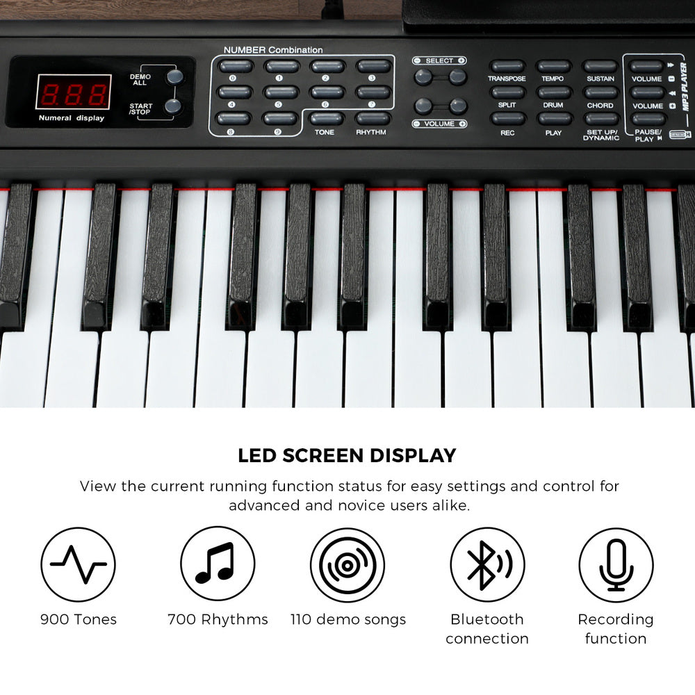Mazam 88 Keys Electronic Piano Keyboard Portable Lighted-Electric Keyboard-PEROZ Accessories