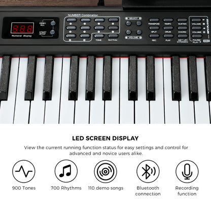 Mazam 88 Keys Electronic Piano Keyboard Portable Lighted-Electric Keyboard-PEROZ Accessories
