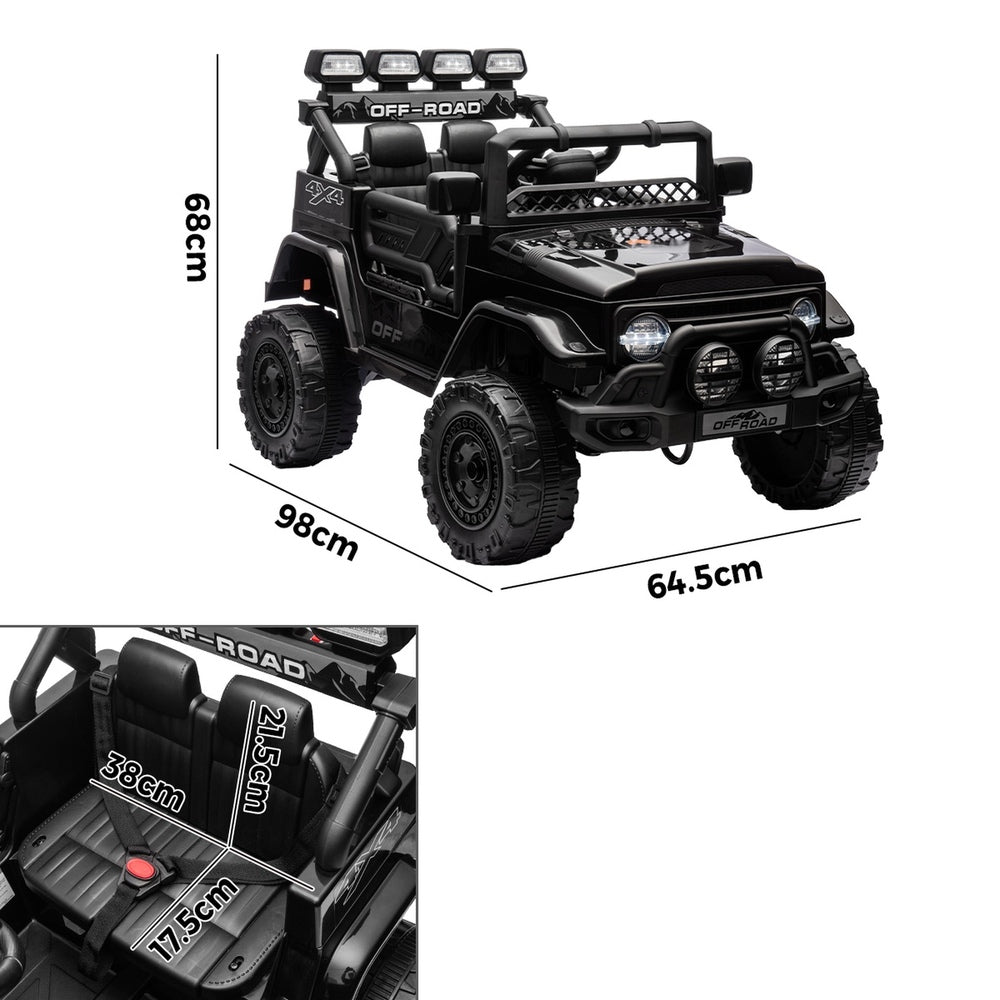 Mazam Ride on Car Electric Jeep Bluetooth Black-Ride On Car-PEROZ Accessories
