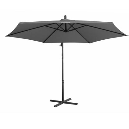 Milano 3M Outdoor Umbrella Cantilever With Protective Cover Patio Garden Shade - Charcoal-Furniture > Outdoor > Outdoor Furniture Accessories-PEROZ Accessories