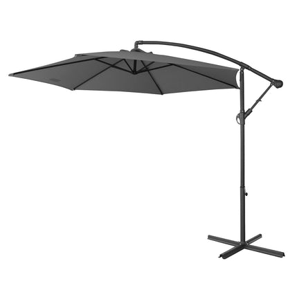 Milano 3M Outdoor Umbrella Cantilever With Protective Cover Patio Garden Shade - Charcoal-Furniture > Outdoor > Outdoor Furniture Accessories-PEROZ Accessories