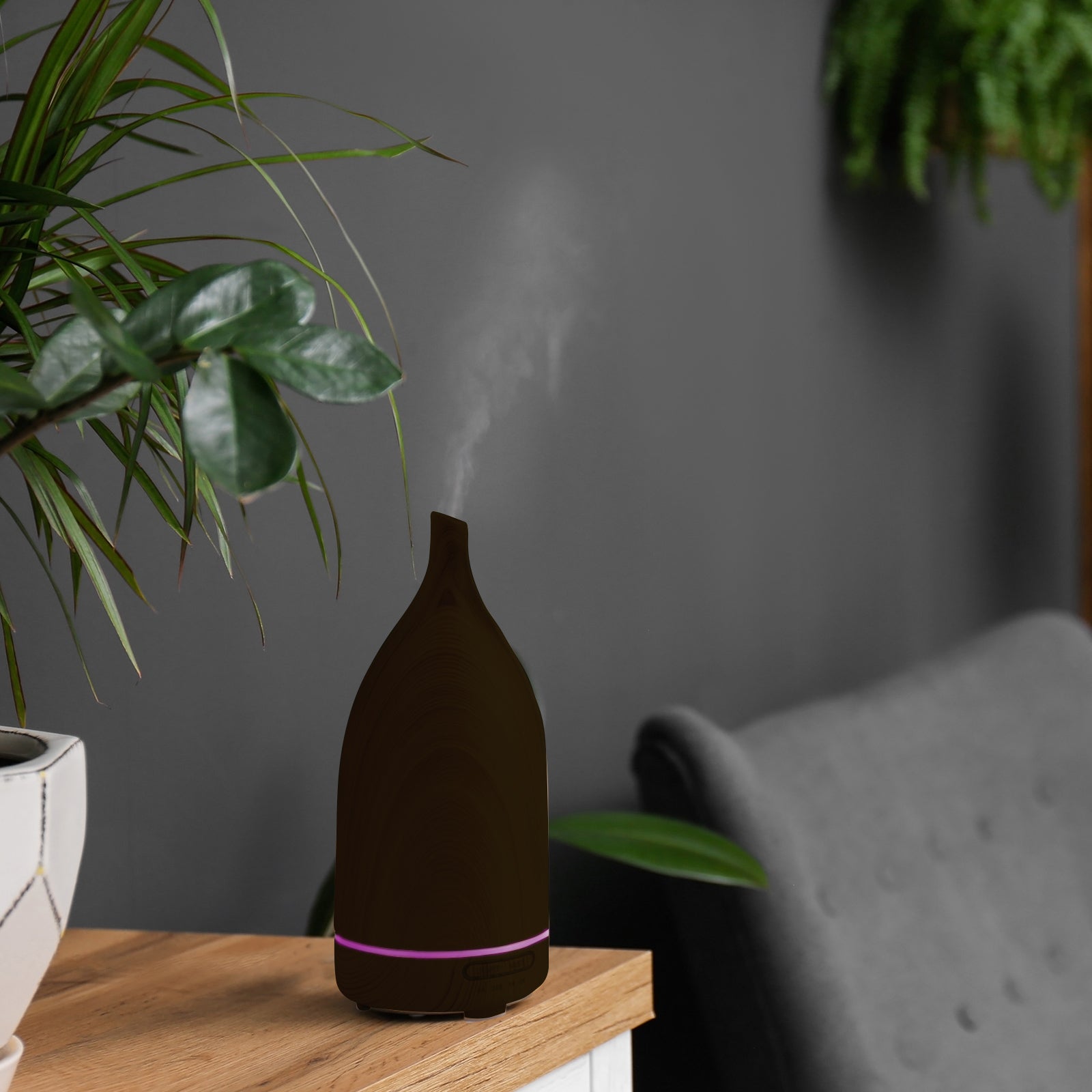 Milano Decor Aroma Diffuser 100ml Ultrasonic Humidifier Purifier And 3 Pack Oils - Dark Wood-Appliances > Aroma Diffusers &amp; Humidifiers > Aroma Diffusers-PEROZ Accessories