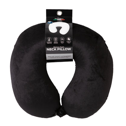 Milano Decor Memory Foam Travel Neck Pillow With Clip Cushion Support Soft Black-Home &amp; Garden > Bedding > Pillows-PEROZ Accessories