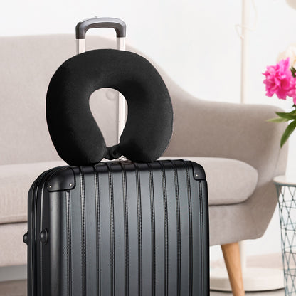 Milano Decor Memory Foam Travel Neck Pillow With Clip Cushion Support Soft Black-Home &amp; Garden > Bedding > Pillows-PEROZ Accessories