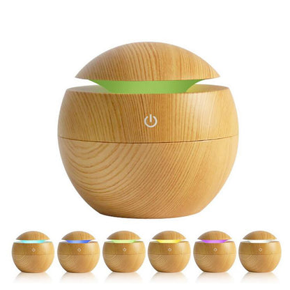 Milano Ultrasonic USB Diffuser with 10 Aroma Oils Humidifier LED Light 130ml - Light Wood-Appliances > Aroma Diffusers &amp; Humidifiers > Aroma Diffusers-PEROZ Accessories