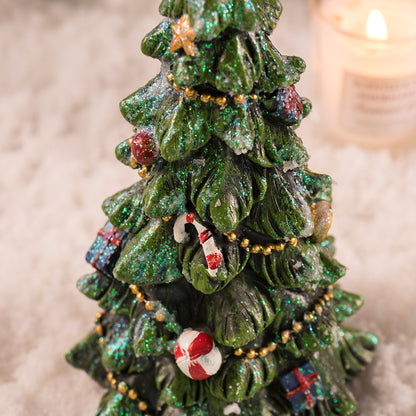 Miniature Decorated Christmas Tree Tabletop Ornament - Holiday Village Display Decoration(green)-Occasions > Christmas > Christmas Decorations-PEROZ Accessories