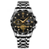 NNEOBA Mens Waterproof Luminous Chronograph Wristwatch - Black-Quartz Watches-PEROZ Accessories