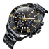 NNEOBA Waterproof Moon Phase Quartz Wristwatch - All Black-Quartz Watches-PEROZ Accessories
