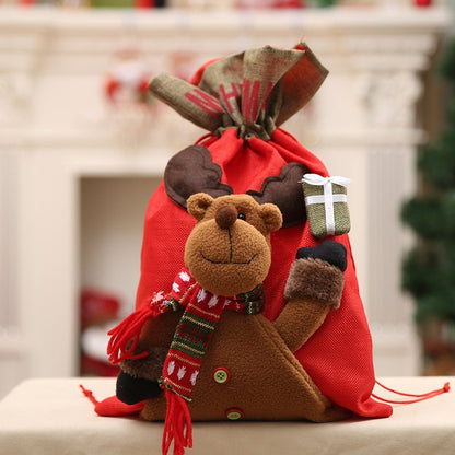 New Christmas Large Jumbo Felt Santa Sack Children Xmas Gifts Candy Stocking Bag, Reindeer (56x35cm)-Occasions > Christmas > Christmas Decorations-PEROZ Accessories