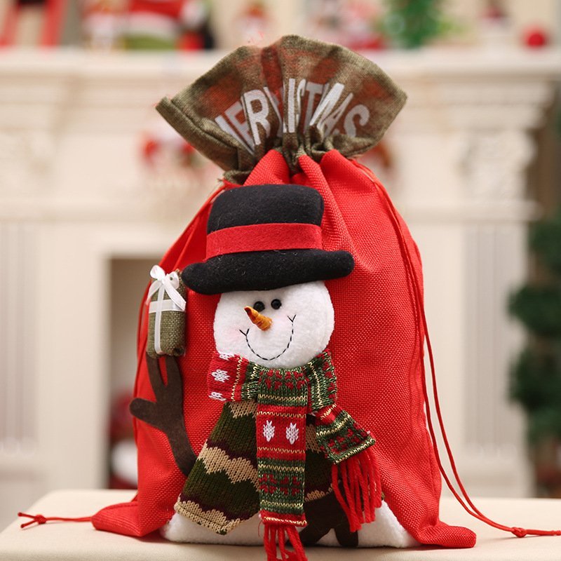 New Christmas Large Jumbo Felt Santa Sack Children Xmas Gifts Candy Stocking Bag, Snowman (56x35cm)-Occasions &gt; Christmas &gt; Christmas Decorations-PEROZ Accessories