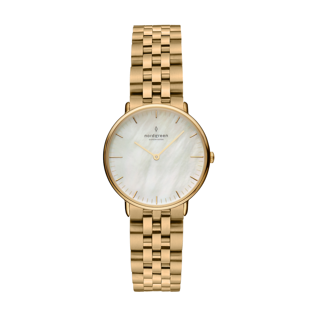 Nordgreen Native 28mm Gold 5 Link Bracelet Mother of Pearl Watch-PEROZ Accessories