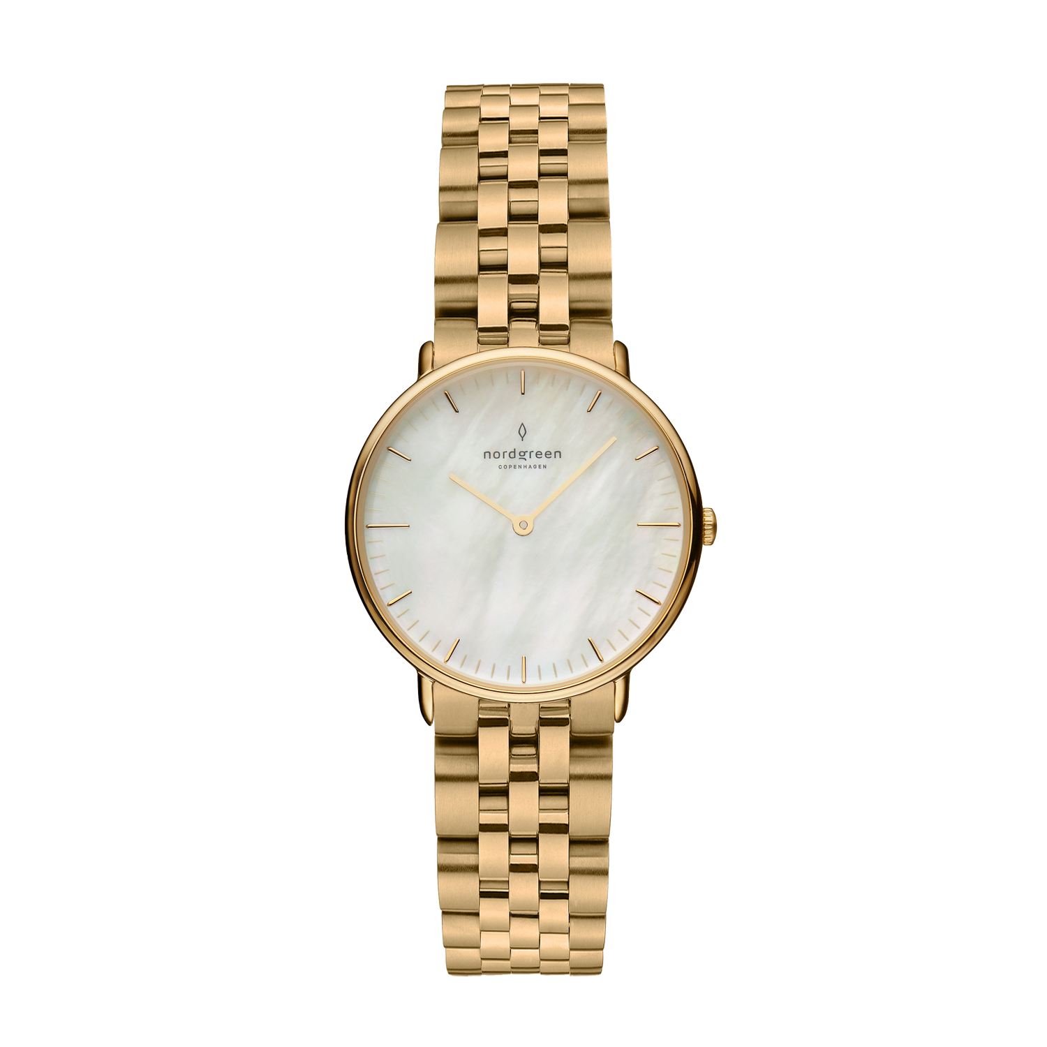 Nordgreen Native 28mm Gold 5 Link Bracelet Mother of Pearl Watch-PEROZ Accessories